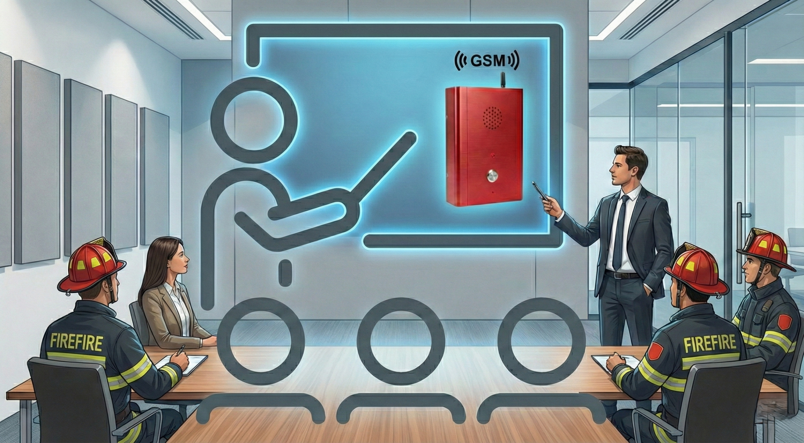 Présentation des procédures d'urgence et tests de mise en service du nouveau système d'alerte GSM aux équipes de sécurité.