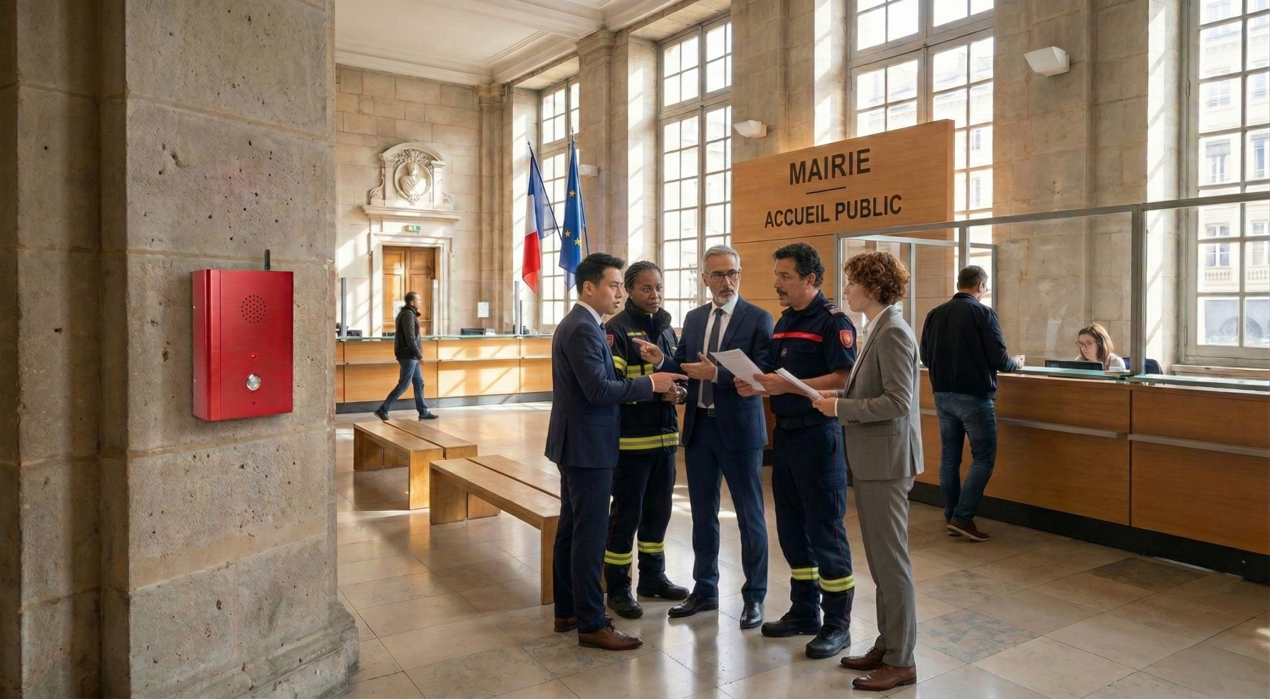 installation et verification d'une borne ERP par la commission de sécurité pour une Marie